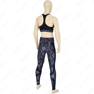 Conjunto Deportivo de Dos Piezas para Mujer, Bra Deportivo y Leggings de Cintura Alta, para Gimnasio, Fitness, Yoga, en Algodón Corto - Product Image 2