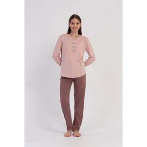 KADIN P.SUPREM O YAKA UZUN KOL ETEGI OVAL PIJAMA TAKIM - ชุดนอนโอวัลสีชมพูอ่อน - สีชมพูอ่อน - Product Image 2