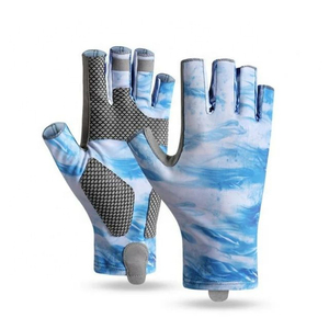 Guantes de pesca con mosca ligeros para hombres y mujeres UPF50 + Protección solar Diseño sin dedos para navegar - Product Image 5