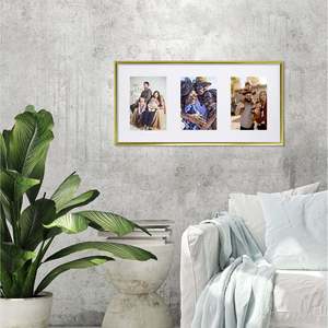 Cadre photo en métal doré de luxe 23,8 x 46,8 cm format A4 en verre et aluminium pour la décoration de la maison - Product Image 5
