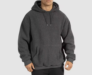 New Arrival 2025 Stylish Custom Made <b>Sherpa</b> Teddy Fleece Long Sleeves Breathable <b>Pullover</b> High Quality <b>Wholesale</b> hoodie For Mens - Product Image 1