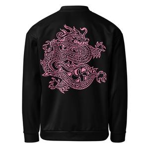 Ventas calientes 2025 Premium Stylish Flight Classic Bomber Jacket Color negro con estampado de dragón Cuello acanalado Dobladillo y puño de manga - Product Image 3