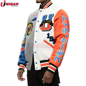 เสื้อแจ็กเก็ตผ้าสักหลาดขนสัตว์คุณภาพระดับพรีเมี่ยมสีดำไฮสตรีทปรับแต่งโลโก้ได้ตามต้องการสวมใส่สบายระบายอากาศได้ดีสำหรับฤดูหนาว - Product Image 3