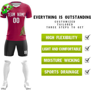 Ropa deportiva unisex, uniformes de fútbol de poliéster 100%, precio al por mayor, camisetas de media manga, kits de fútbol, venta de alta calidad transpirable - Product Image 2