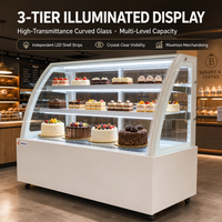 Réfrigérateur commercial pour gâteaux en tuyaux de cuivre, vitrine à gâteaux avec roulettes pour bar à desserts
