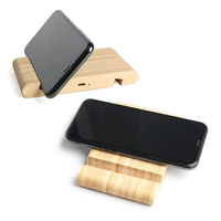 Support de bureau en bambou écologique avec chargeur sans fil 15W, station de charge rapide pour téléphone portable, support de charge en bois, logo personnalisé