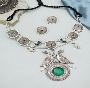 Grande réduction, collier pour femme de haute qualité, style moderne indien, Dhritika, oxydé, ensemble de bijoux élégants, vente directe, fournisseur indien - Product Image 1