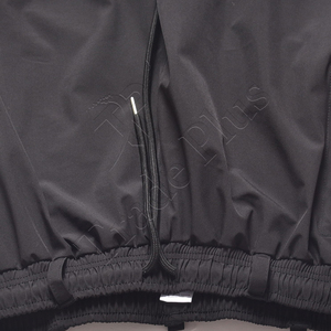 Pantalon cargo unisexe noir avec patchs à carreaux, taille à cordon de serrage, respirant, en polyester, style streetwear - Product Image 2