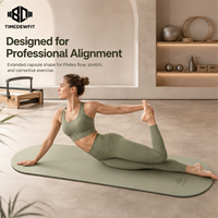Tapis de yoga en caoutchouc naturel PU en forme de capsule avec logo personnalisé, écologique, en forme de pilule arquée, antidérapant, pour studio de Pilates