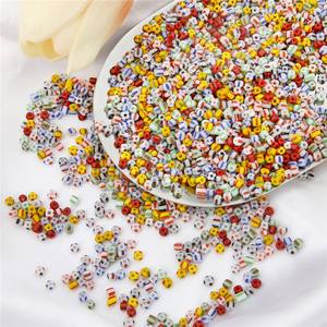 Perles de verre à rayures arc-en-ciel de 10 nuances vibrantes en vrac en gros taille de trou de cristal rond au chalumeau de 1mm pour la fabrication de bijoux et l'artisanat - Product Image 3