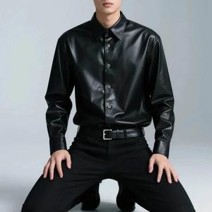 Chemises en cuir véritable pour hommes, mode hip-hop, vente en gros, chemise en cuir véritable de qualité supérieure, personnalisation OEM, chemises légères - Product Image 3