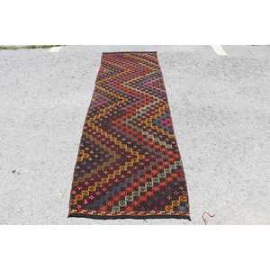 2.6x8.3 ft Turkish Rug, Vintage <b>Runner</b> Rug, <b>Red</b> Oriental Wool Rug - Product Image 1