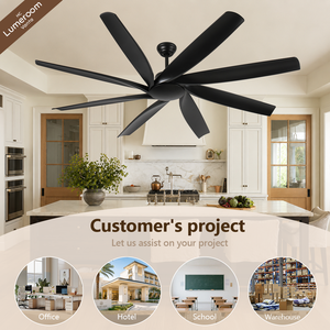 72 Inch Large Industrial Ceiling <b>Fan</b> No Light with <b>Remote</b>, Quiet Reversible DC Motor Ceiling <b>Fan</b> for Garage Patio Living Room - Product Image 4