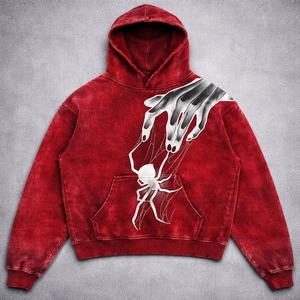 Sweat à capuche en coton coupe classique, effet délavé unique, noir pour homme, sweats à capuche délavés sur mesure, sweats à capuche de haute qualité - Product Image 2