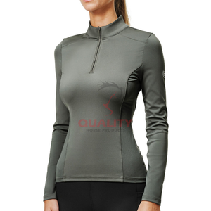 Camisa atlética Ecuestre para montar a caballo para mujer, ligera y elegante, tela elástica transpirable, cómoda camiseta que absorbe la humedad - Product Image 1