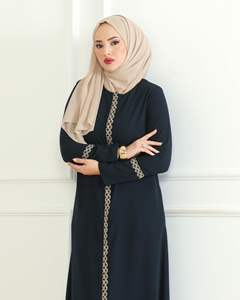 Abayas para Mujer, Vestido Abaya Musulmán para Eid, Abayas Largas Árabes de Dubái, Modestas, de Color Sólido para Chicas, Logotipo Personalizado OEM - Product Image 2