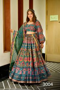 คอลเลกชัน lehenga choli ที่ออกแบบโดยนักออกแบบผ้าไหมแคตตาล็อกเต็มรูปแบบมีจำหน่ายในอัตราขายส่งออกแบบโดยนักออกแบบ lehenga choli - Product Image 3