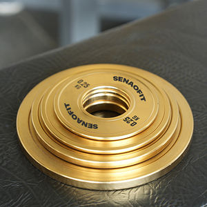 Dischi in Acciaio Dorato IPF Level per Palestra, <span class=keywords><strong>Fitness</strong></span> e Allenamento della Forza, Calibrati per Bilanciere Standard - Product Image 3