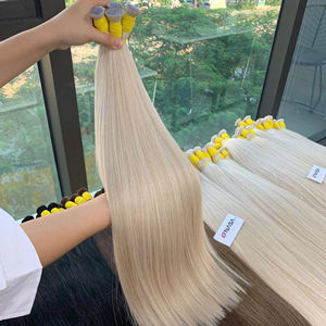 Extensions de cheveux vierges vietnamiennes droites naturelles de qualité supérieure Cheveux en vrac doublement étirés de couleur claire Cheveux blanchis chimiquement - Product Image 1