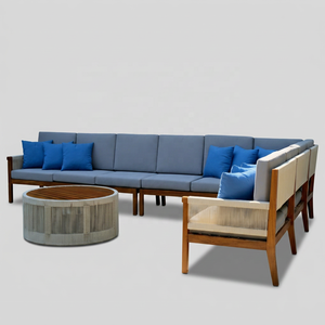 Modern Outdoor Sofa <b>Set</b> with UV-Resistant PE Rattan Frame and <b>Waterproof</b> Cushions for Hotel Villa Garden Patio Use - Product Image 1