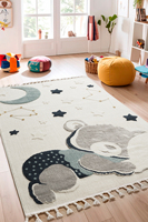 Tapis de zone Goldenmoon en polyester tissé à la machine, style Kilim turc et persan, réversible, antidérapant, épais, à poils ras, lavable