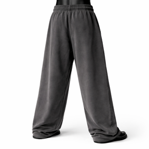 Pantalones Deportivos Personalizados de Alta Calidad en Mezcla de Algodón para Hombre, Estilo Holgado, Lavado Ácido con Efecto Desgastado, Estilo Vintage - Product Image 2