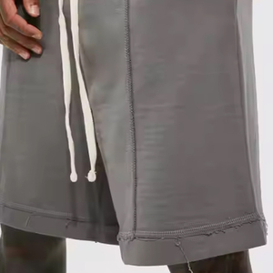 Pantalones cortos de gimnasio de algodón liso de alta calidad para hombre, pantalones cortos de Fitness con logotipo personalizado, pantalones cortos de talla grande con cordón y lavado ácido para hombre - Product Image 4
