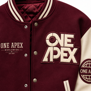 เสื้อแจ็คเก็ตเบสบอลแบบมีฮู้ดสำหรับฤดูหนาว รุ่น Varsitee ONEAPEX INTERNATIONAL ตัวเสื้อทำจากผ้าขนสัตว์ แขนเสื้อทำจากหนัง  รับผลิตแบบ OEM ODM - Product Image 5