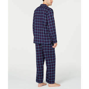 Pigiama di Lusso da Uomo in Flanella a Quadri Blu Taglia XX-Large in Morbido Pile con Stampa a Righe e Stile Club Room - Product Image 2