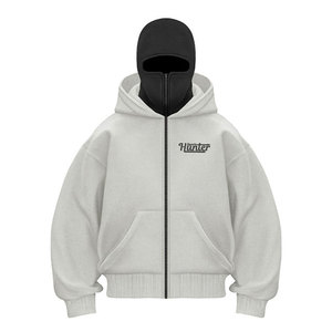 2025 nouvelle mode personnalisé Logo cagoule à capuche hommes Streetwear pleine fermeture éclair Double cagoule à capuche hommes - Product Image 3