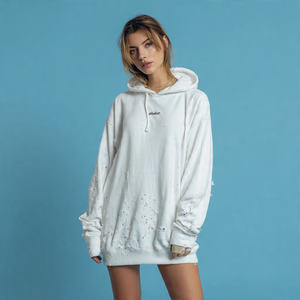 Sudadera con Capucha Extra Grande para Mujer, Estampada, Desgastada, de Forro Polar de 500 GSM, Hombros Caídos, Personalizable - Product Image 5