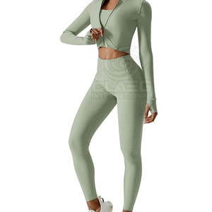 Vente en gros de vêtements de fitness 3 pièces pour femmes, ensemble de yoga, leggings d'entraînement, soutiens-gorge de sport, ensemble de vêtements de fitness - Product Image 1