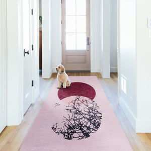 Netline Home Crown Watercolour Deep Red Abstract Washable <b>Rug</b> - Product Image 3