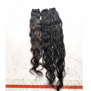 Extensiones de cabello ondulado indio de alta calidad, cutículas alineadas, paquetes de cabello humano de templo crudo Real de la mejor calidad, ondas naturales 100% - Product Image 5