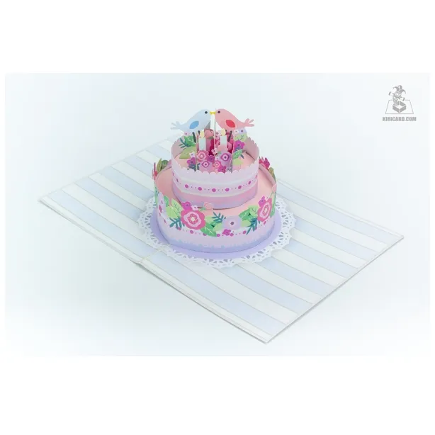 Thiệp chúc mừng sinh nhật đáng yêu bánh sinh nhật pop-up handmade thủ công Thẻ quà tặng giá thấp nhất kiricard thương hiệu