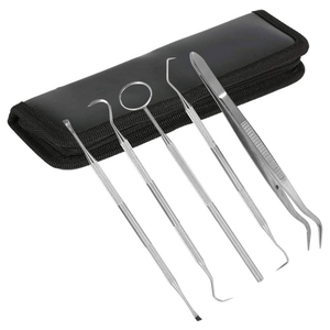 Dental Instrument <b>Kit</b> Examination Surgical Instruments 5-Piece Manual Set Mirror Tweezer Probe High Quality Stainless Steel A+ - Product Image 1
