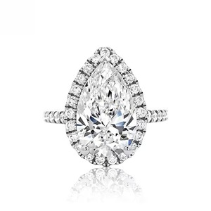 Anillo de compromiso de diamante cultivado en laboratorio de 1 quilate VVS2 E Color corte Pera de gama alta oro plata IGI certificado personalizado OEM ODM joyería - Product Image 1
