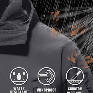 Veste matelassée à capuche imperméable à l'eau avec impression de logo personnalisée pour hommes fermeture à glissière poche en tissu teint pour l'extérieur randonnée - Product Image 2