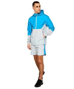 Wholesale Custom <b>Men</b> Zip up Jacket <b>and</b> <b>Shorts</b> <b>Set</b> Two Pieces <b>Set</b> Reflective Nylon Windbreaker Tracksuit Windbreaker <b>Hoodie</b> - Product Image 1