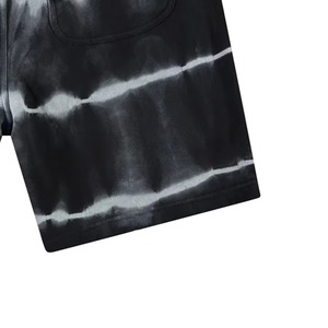 Venta al por mayor pantalones cortos de lana Tie-Dye personalizados para hombres pantalones cortos negros para hombre con forro polar suave, ropa de calle informal de verano - Product Image 5