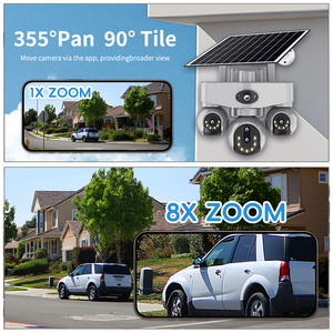 Cámara <span class=keywords><strong>de</strong></span> Seguridad Solar PTZ <span class=keywords><strong>de</strong></span> 4 Lentes, Grabación AOV 24/7, 355 °   Pan 90 °   Cámara <span class=keywords><strong>de</strong></span> Vigilancia Exterior con Inclinación, <span class=keywords><strong>Zoom</strong></span> 8X, WDR y Detección <span class=keywords><strong>de</strong></span> Movimiento - Product Image 2