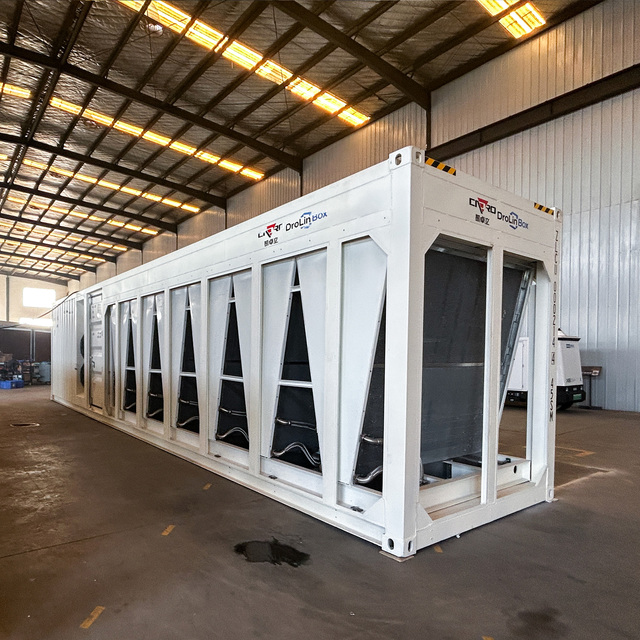 DrolinBox USA 40ft Bitcoin Mining Rig Container Hydro Cooling System 192 Units S19 Hydro 1200kW Max