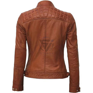 Spring Cow <b>Suede</b> Genuine Leather Reversible Waterproof Breathable Anti-Wrinkle Motorcycle <b>Jacket</b> Zip-Up Women's Moto Biker Style - Product Image 2