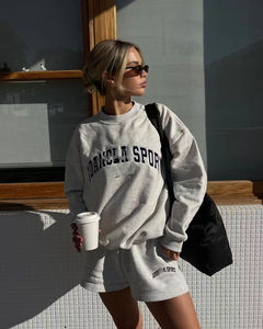 Custom Logo Mock Neck Mid Weight 100%Cotton Oversize Relaxed Sweatshirt for Women - Product Image 2