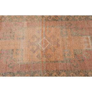 Vintage <b>Runner</b> <b>Rug</b> 3x11.2 ft, Orange Striped Turkish Wool <b>Rug</b> - Product Image 5