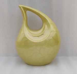 Urna para cenizas humanas Aluminio Amarillo Perla Urna de cremación para adultos para funeral Cremate Urna moderna Lágrima - Product Image 6