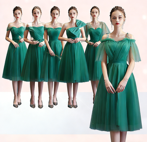 Robes de <span class=keywords><strong>demoiselle</strong></span> <span class=keywords><strong>d</strong></span>'<span class=keywords><strong>honneur</strong></span> personnalisées multi-styles en tulle rose, coupe trapèze, longueur genou, <span class=keywords><strong>robe</strong></span> de soirée formelle - Product Image 3