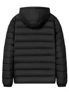 Veste à capuche légère en polyester 100% pour hommes, manteau d'hiver décontracté à col montant et logo sur le devant avec poches - Product Image 4