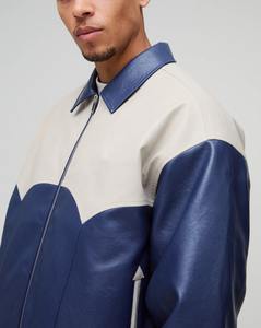 Veste en cuir pour homme 2026, coupe ample, style rétro américain, coupe-vent, col rabattu, veste de moto, veste universitaire - Product Image 5