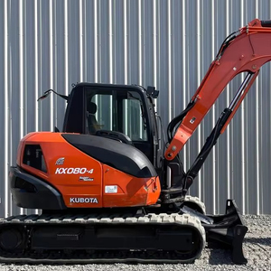 ENVÍO GRATUITO Miniexcavadora KUBOTA KX080-4 de 66 HP con Cabina Cerrada, Aprobada por EPA y CE, Bomba Hidráulica Auxiliar, Motor, Caja de Cambios, PLC. - Product Image 1